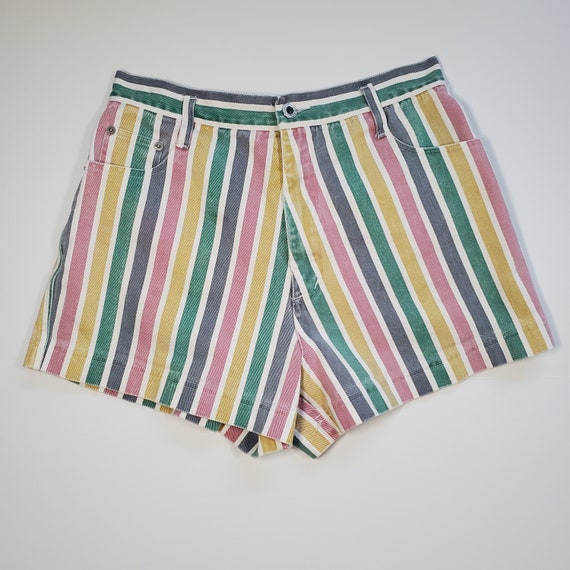 Striped Jean Shorts Pastel 