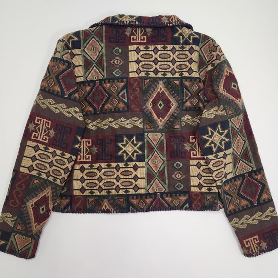 Vintage 90's Cactus Flower Western Tapestry Jacke… - image 3