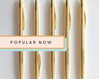 Gold Pen Wedding Guestbook Pen Black Ink Elegant Wedding Ballpoint Pen Guest Fancy Wedding Guest Pen Metallic Gold Wedding Pen for Boss Gift