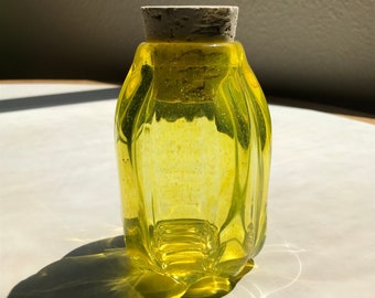 Hand Blown Art Glass Jar - Sunbeam Tallboy Optic jar with cork