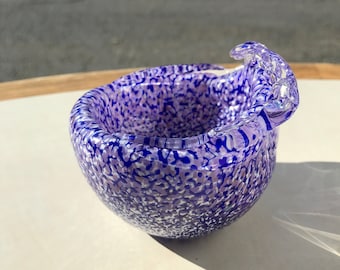 Hand Blown Art Glass Bowl - Royal Cobalt New Wave Dubble Bowl