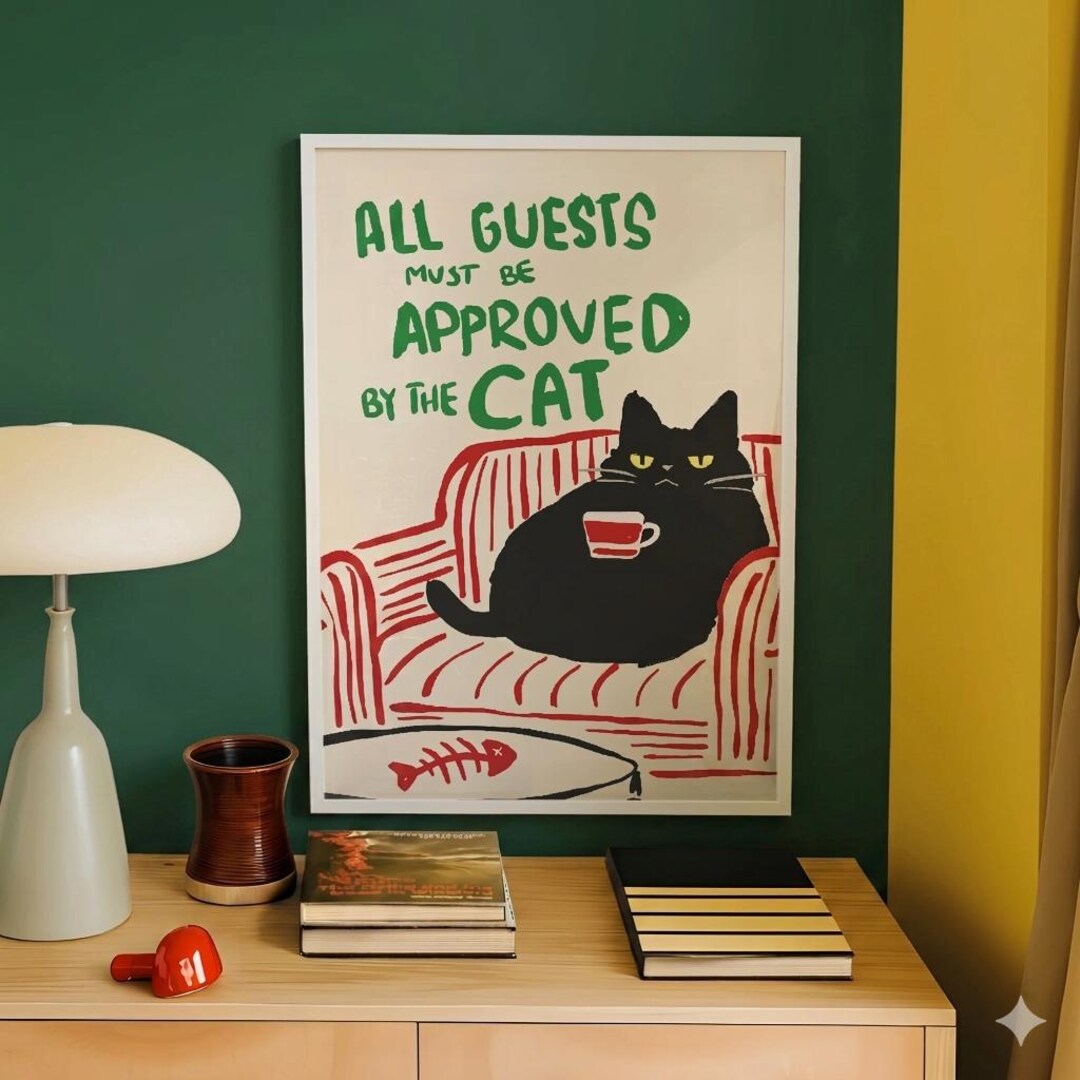 Black Cat Wall Art Print, Funny Cat Quote Poster, Cat Lover Gift ...
