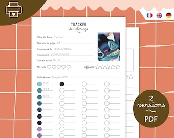Printable Coloring Tracker | Adult Coloring Tracker, Art Therapy, Logbook, Mystery Coloring Planner, Color Palette | PDF