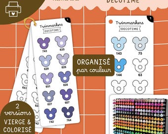 Decotime Twinmarkers Blank Numbered Color Swatch Card for Printing | Mickey Mouse, Action Markers, Color Palette, Color Swatch Cards, PDF Templates