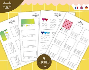 Coloring Practice Pack | Color Combo, Gradient & Pattern Sheets | Cozy Coloring Tracker | Printable Fact Sheet | PDF FR/EN/DE