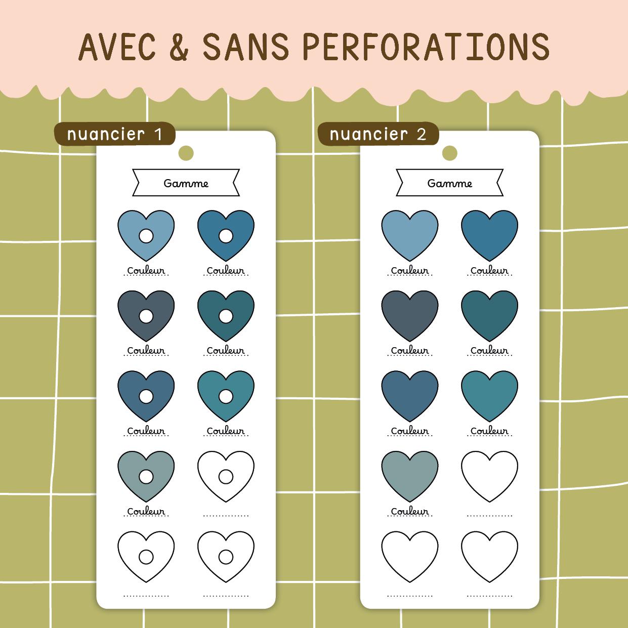 Blank Heart Theme Color Chart to Print | Color Grid for Markers ...