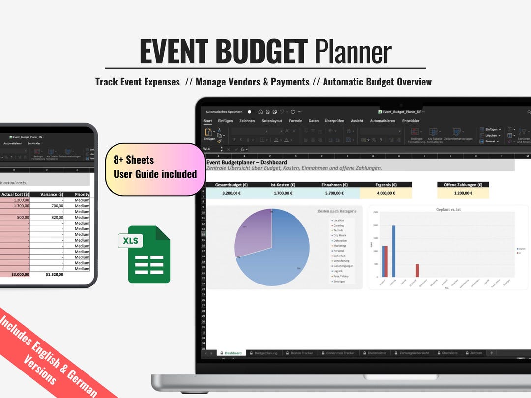Event Budget Planner Excel Template | Event Budget Tracker | Event ...