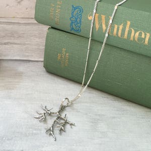Minimalist branch necklace - twig necklace - lightning fork - nature jewellery - gift for nature lover
