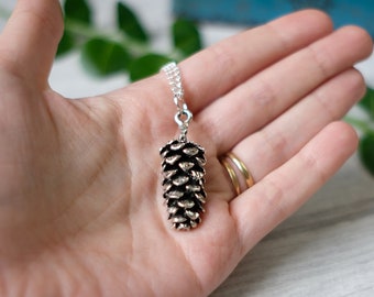 Large pinecone necklace on 18 inch chain - pine cone nature inspired jewellery - Autumn fall trends men women
