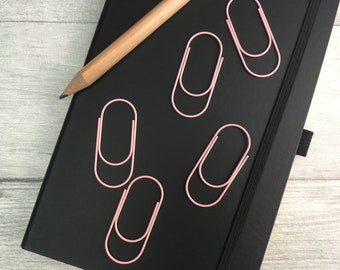 Set of 5 pink planner clips - minimalist paper clips - on trend stationery - journal clips - cute office decor - work colleague gift -