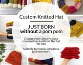 Custom 39 just born 39 newborn beanie NO POM POM - colourful baby gift, expecting mother, mommy and me, knitted hat baby hospital hat
