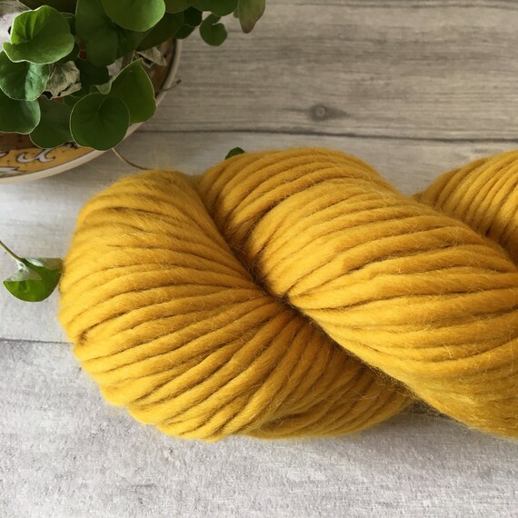 Mustard Super Chunky Yarn. Cheeky Chunky Yarn by Wool Couture. 200g Skein Chunky  Yarn in Mustard Yellow. Pure Merino Wool. 