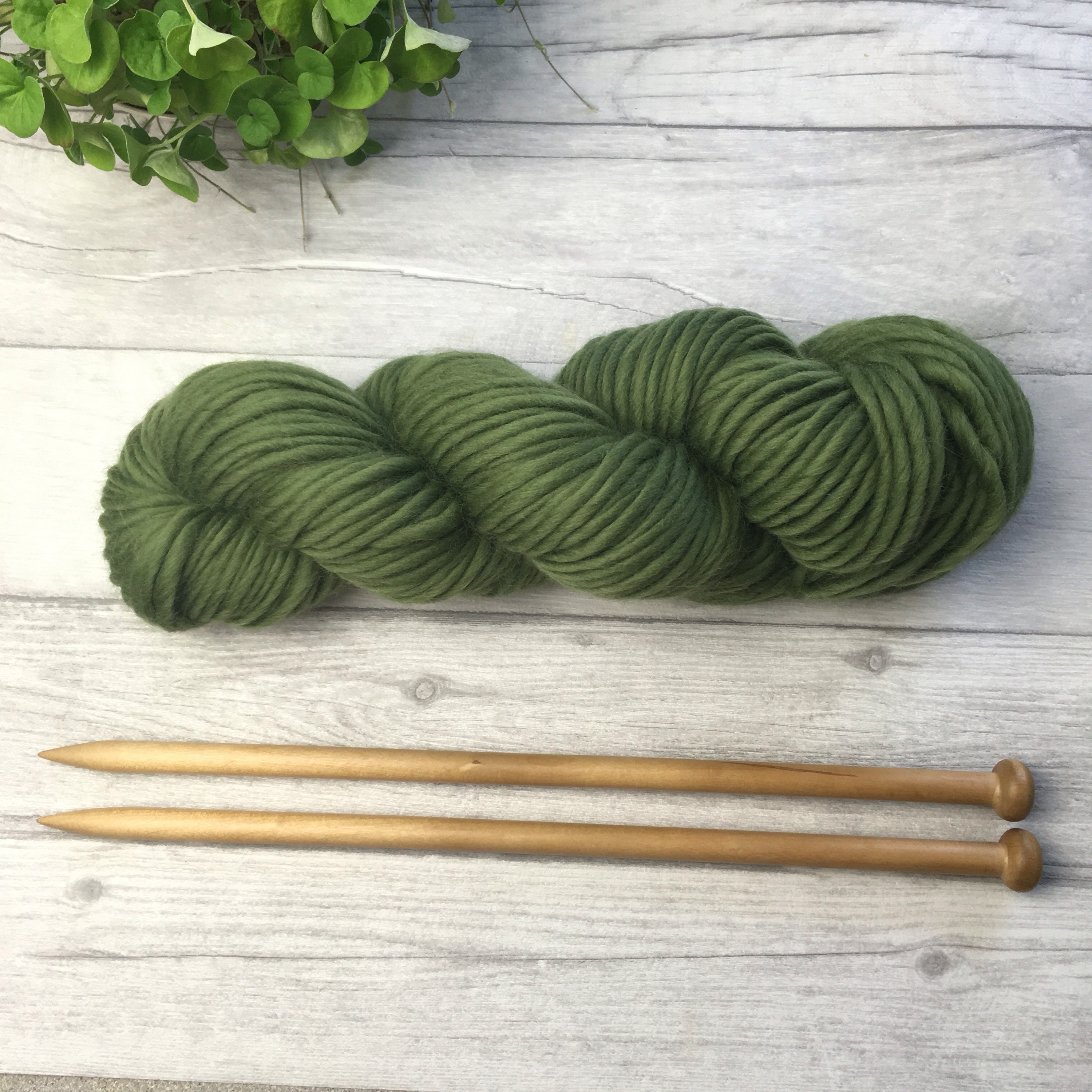 Olive Yarn, Super Chunky Merino Wool Yarn, Green Yarn, Bulky