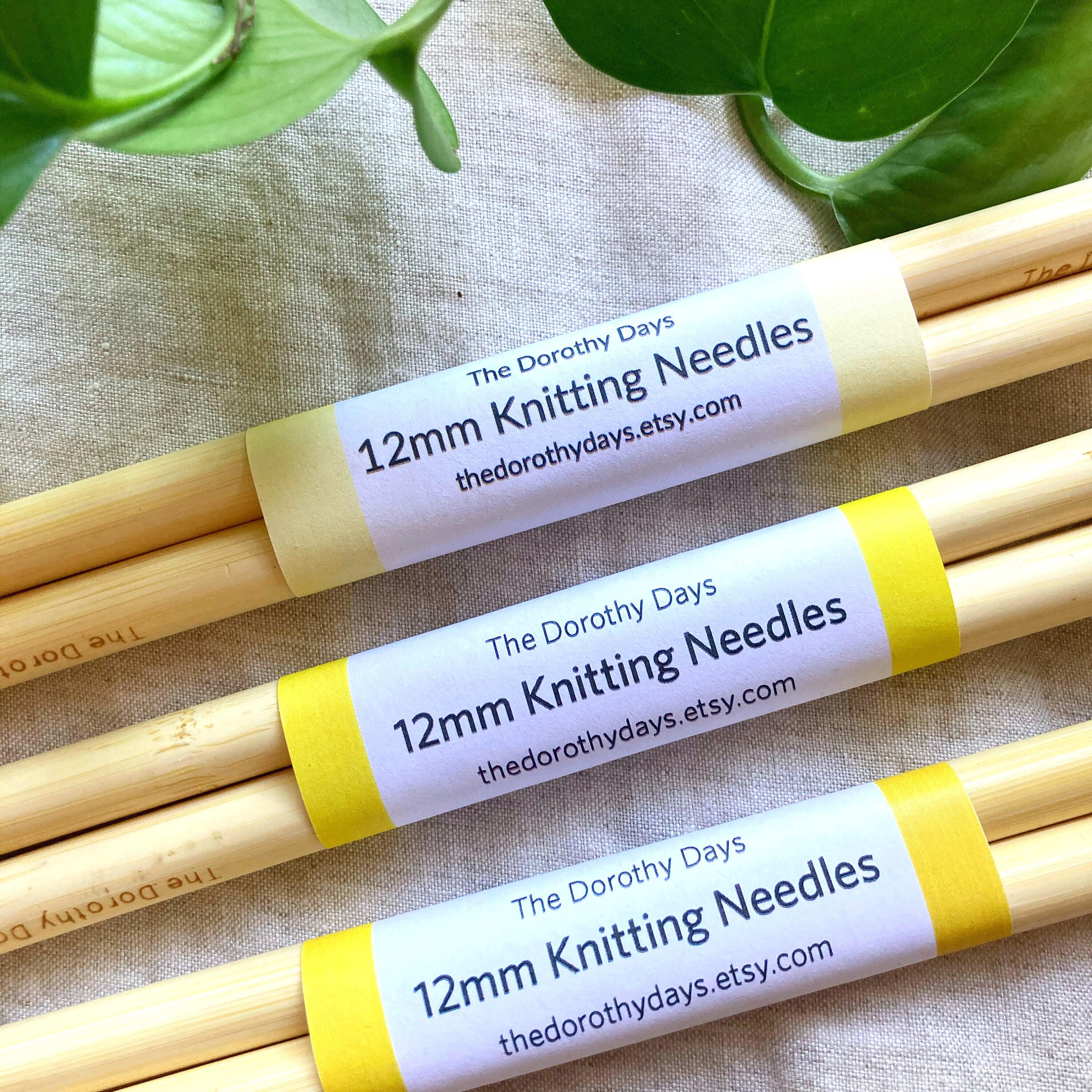 12mm Bamboo Knitting Needles for Super Bulky Yarn, Wooden Knitting