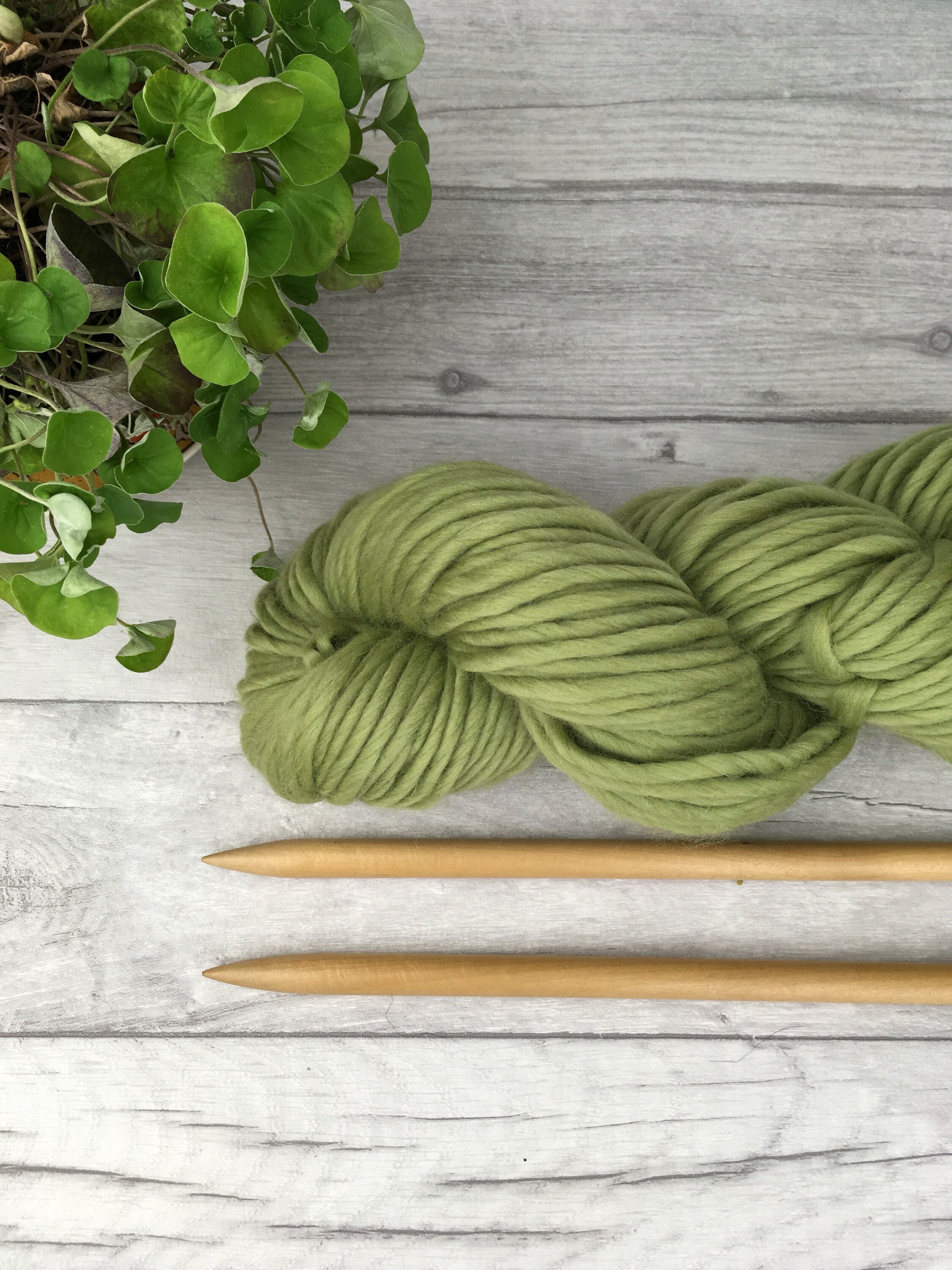 Sage green chunky merino yarn for knitting crochet fibre arts Etsy
