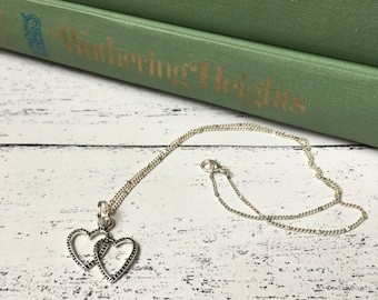 Intertwined love heart necklace - best friend gift - anniversary gift - mother and daughter necklace