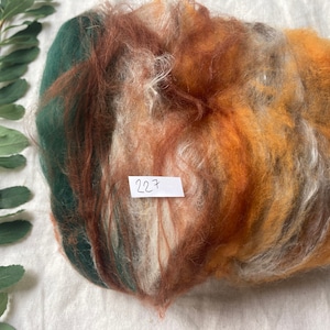 Art Batt &quot;Flame&quot; hand carded wool for spinning, fiber crafts