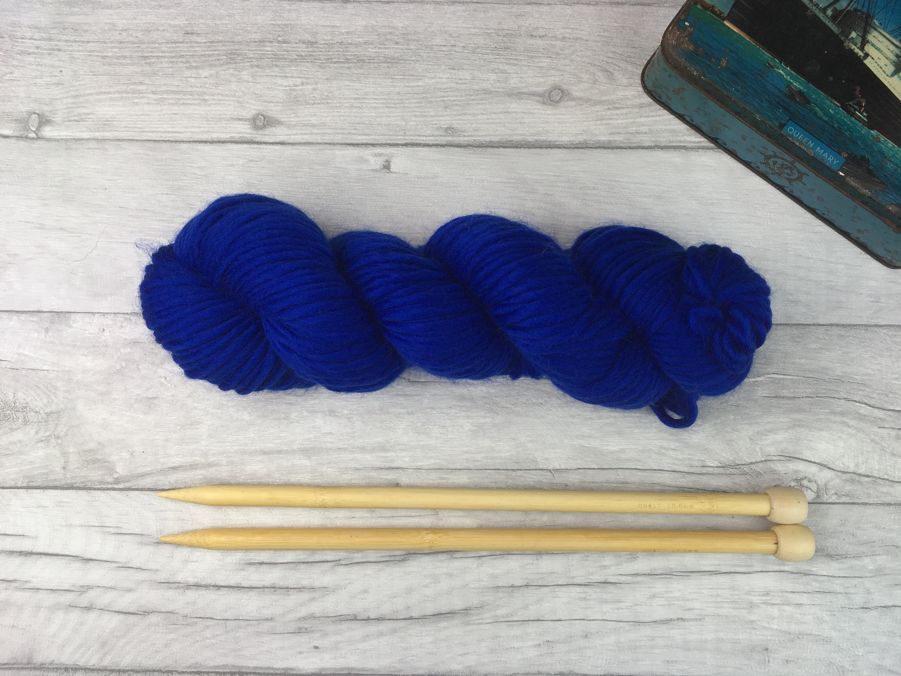 royal blue aran wool