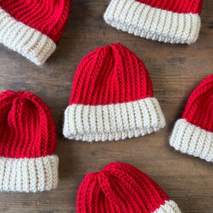 Knitted Santa Hat: Festive Christmas Beanie - Santa Claus Family Matching Hats - Gifts for kids image 3