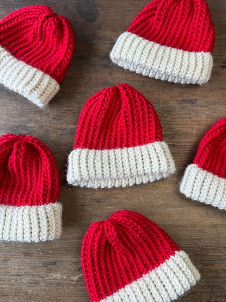 Knitted Santa Hat: Festive Christmas Beanie - Santa Claus Family Matching Hats - Gifts for kids image 3