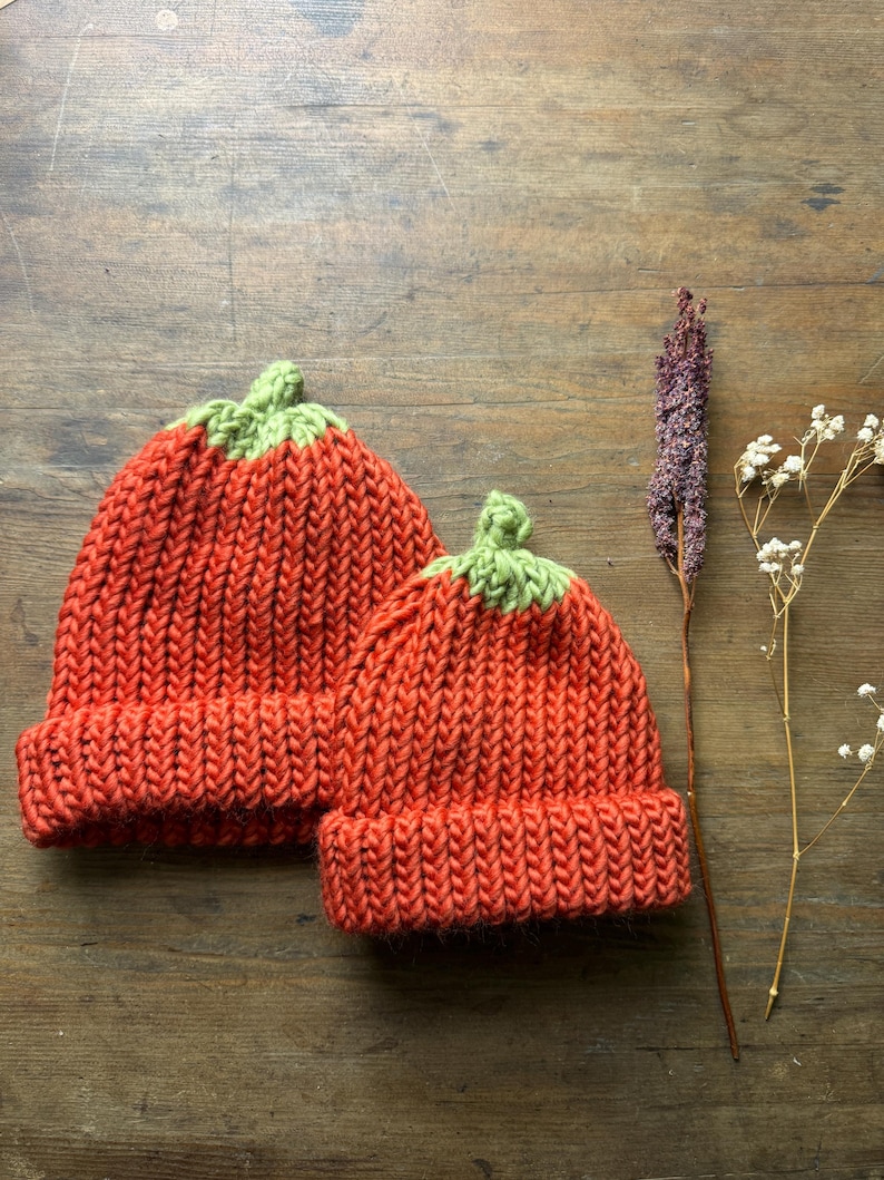 Gorro de calabaza de punto: disfraz de Halloween imagen 1