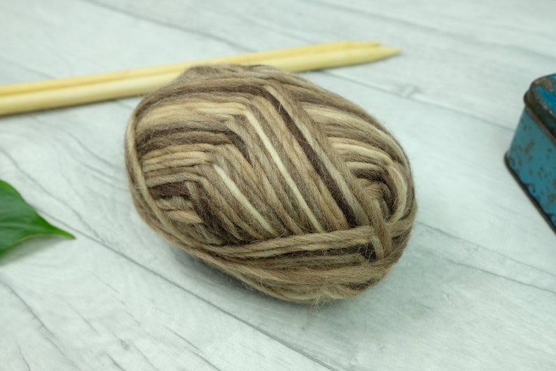 Super chunky space dyed yarn, brown yarn, natural tones image 2