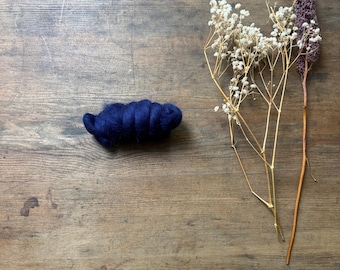 Navy Blue Merino Wool Roving | Needle Felting Supplies, 25g