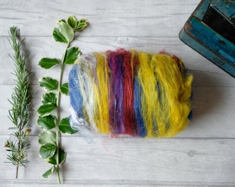 Smooth Merino Wool Art Batt: Hand Carded Roving for Spinning, Felting