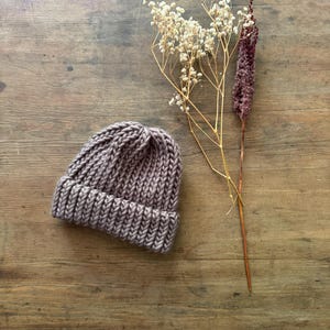 6–12 Month Baby Hat – Pewter Merino Wool, Hand-Knitted Baby Gift, Soft Wool Hat for Babies, Unisex Knit, Winter Baby Essentials