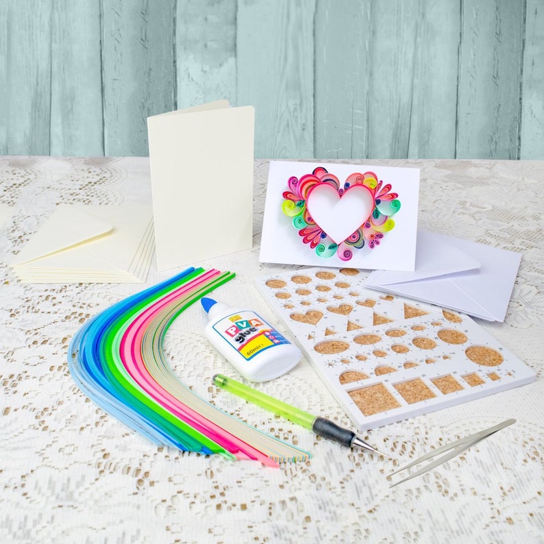 DIY Paper quilling craft kit, paper craft kit, make your own cards image 2