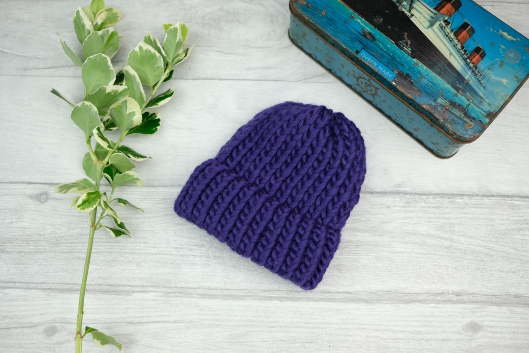 Violet Purple Baby Hat Gender Neutral Baby Knit Hat Newborn Etsy