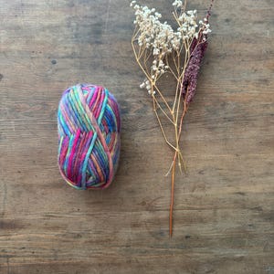 Rainbow Super Chunky Wool Yarn: Self Striping 100% Wool image 1