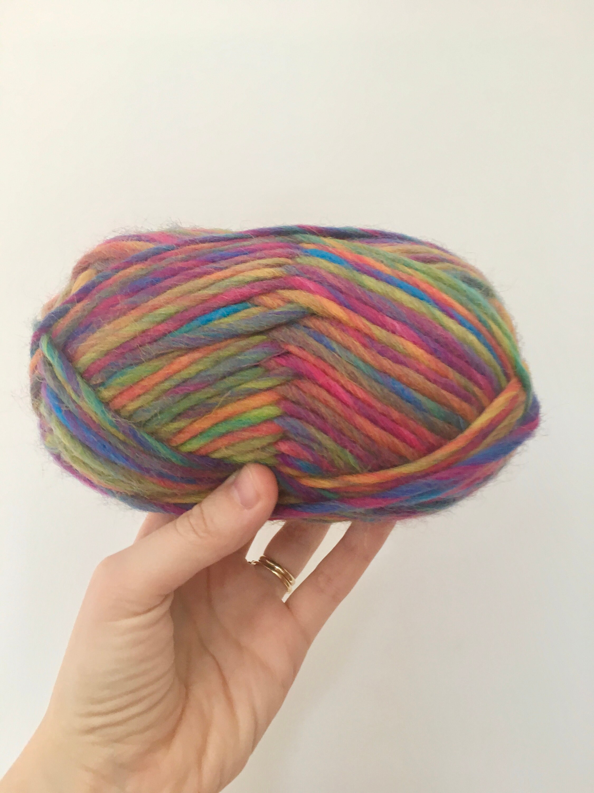 Rainbow Yarn, Super Chunky Wool, 100% Wool, Weaving Yarn 