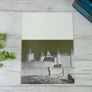 Gothic architecture print in green and black and white - minimalist print