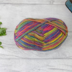 Rainbow yarn, super chunky wool, 100% wool, weaving yarn image 2