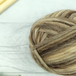 Super chunky space dyed yarn, brown yarn, natural tones image 5