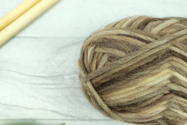 Super chunky space dyed yarn, brown yarn, natural tones image 5