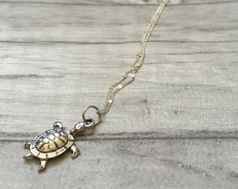Turtle necklace - surf jewellery - beach necklace - gift for her him - best friend gift