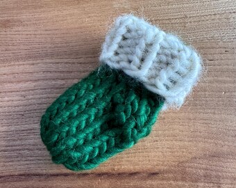 Handgebreide wollen kerstsokken elfen - Newborn Keepsake