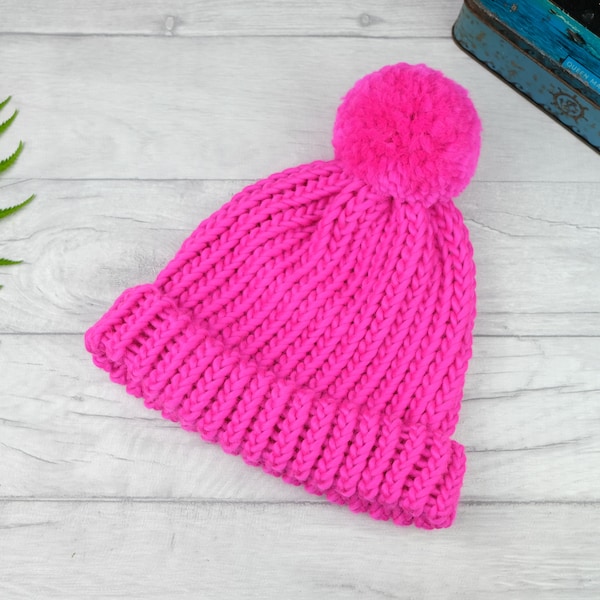 Pink Knitted Hat Etsy
