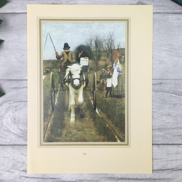 Impresión de arte vintage de Leaving Home con caballo y carro - regalo de caballo - decoración de pub - decoración de casa de campo - casa de campo