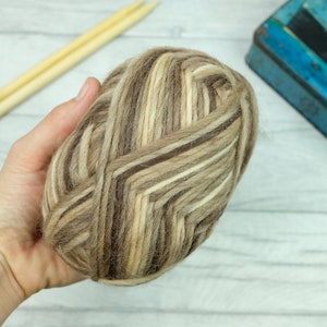 Super chunky space dyed yarn, brown yarn, natural tones image 1