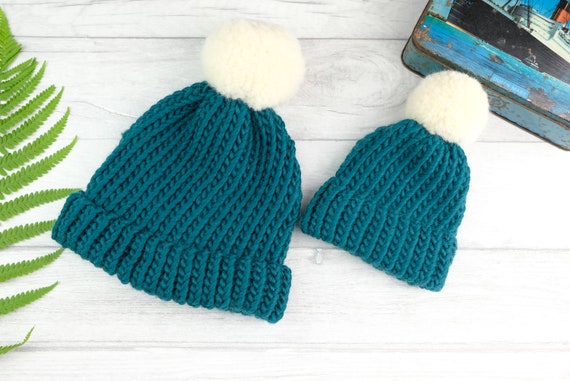 mum and baby bobble hats