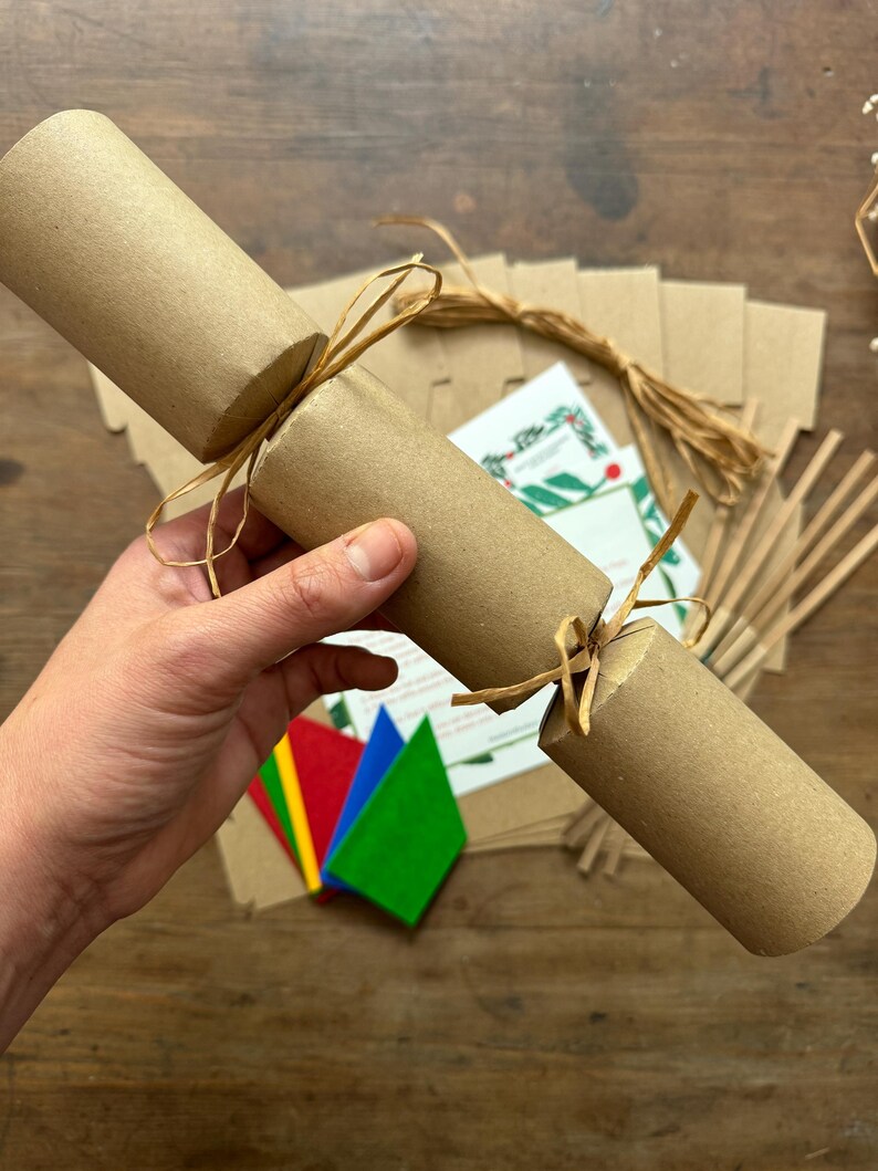 DIY Eco Christmas Cracker Kit | Plastic Free Holiday Craft Kit with Luxury Paper Crowns image 4