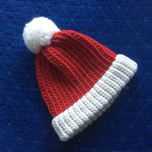 Knitted Santa hat, handmade item festive christmas hat, baby first christmas, xmas hat, father christmas, santa claus hat, gift for couple image 8