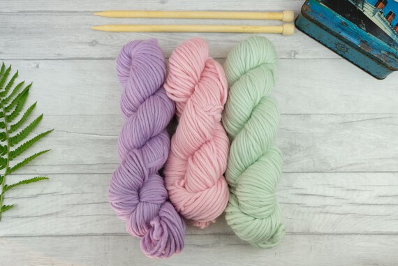 Pastel Tones Super Chunky Knitting Yarn Weaving Wool Super Bulky Yarn 