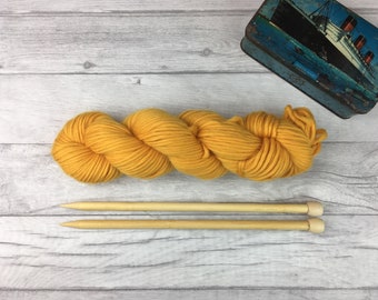 Buttercup yellow pure wool yarn - extra large hank 200g - bright colour yarns