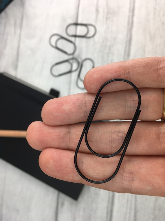 Set of Black Paperclips Jumbo Paper Clips Paperclip Bookmark Planner Journal Scrapbooking Etsy UK