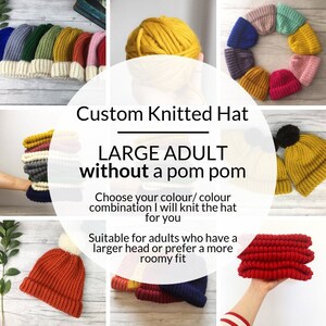 Custom beanie WITHOUT pom pom, knitted beanie hat, hat for her, hat men  hat custom knit hat mens hat gift for him personalized