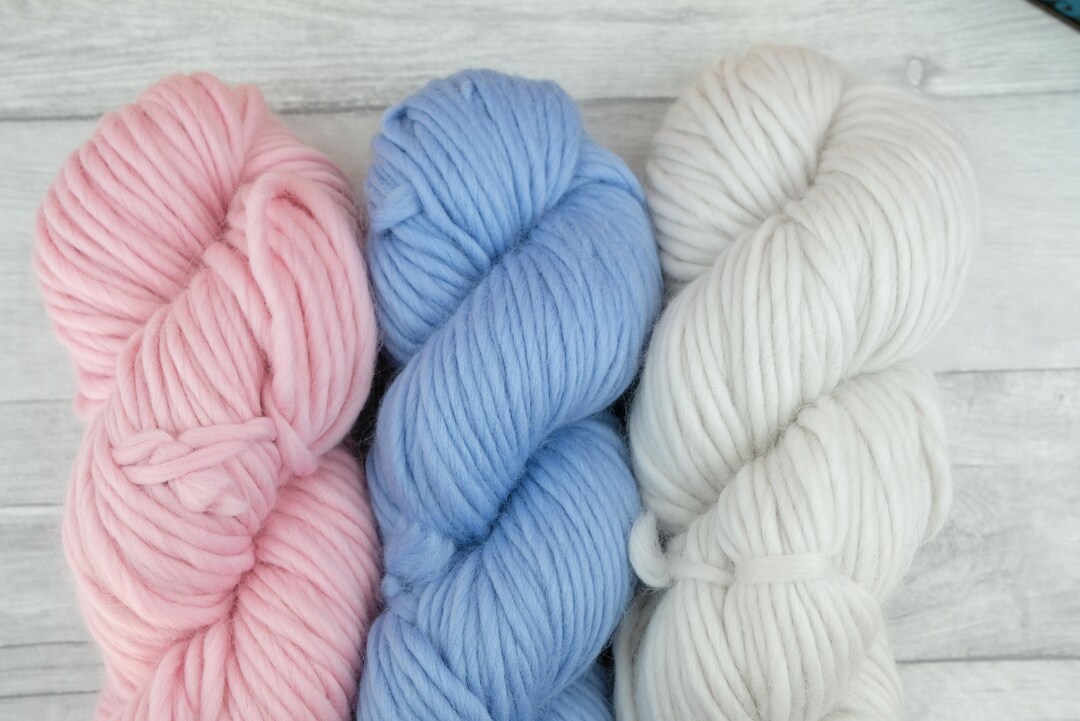 Newborn baby yarn selection pack pink blue white yarn Etsy 日本